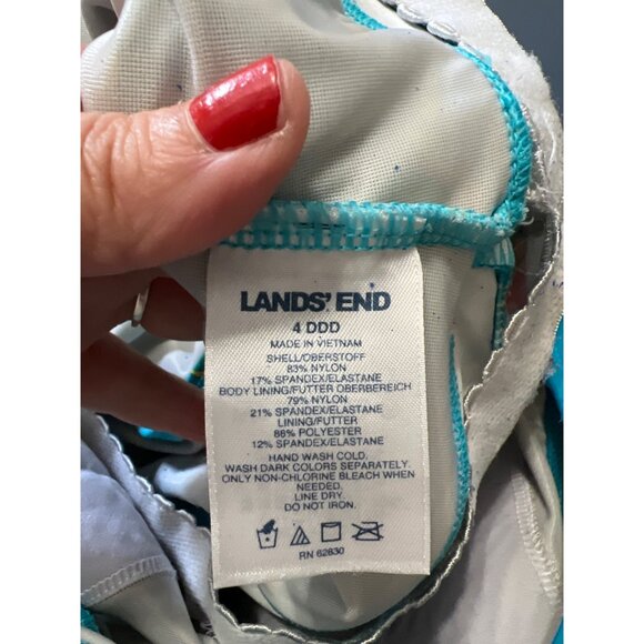 Lands End Girls Floral One-Piece Swimsuit 4 DDD Vacation Resort Beach Cruise - Picture 5 of 9